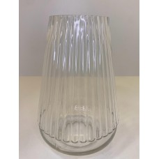 Vaso de Vidro Incolor Canelado M